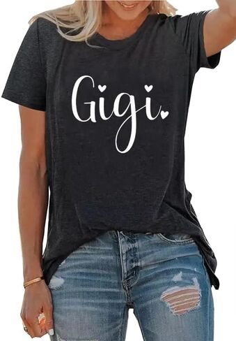 Grandma Shirt for Women in My Nana Era Letter Print Tshirt Mimi Gigi Casual Top Funny Crewneck Graphic Tee in Saudi Arabia