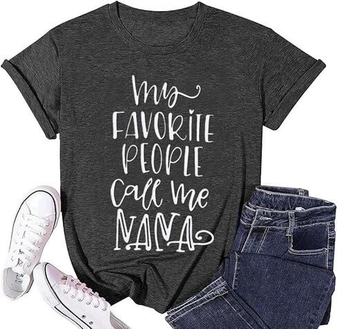 Grandma Shirt for Women in My Nana Era Letter Print Tshirt Mimi Gigi Casual Top Funny Crewneck Graphic Tee in Saudi Arabia