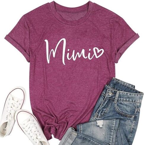 Grandma Shirt for Women in My Nana Era Letter Print Tshirt Mimi Gigi Casual Top Funny Crewneck Graphic Tee in Saudi Arabia
