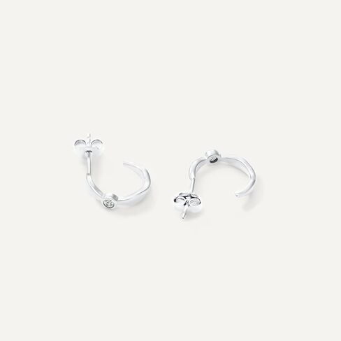 925 Sterling Silver Earring | Gold Hoop Earrings for Women Trendy | Aria Hoop Earrings with Lab Grown Diamond Accents | Hypoallergenic Jewelry | Gift for Women Men in Saudi Arabia