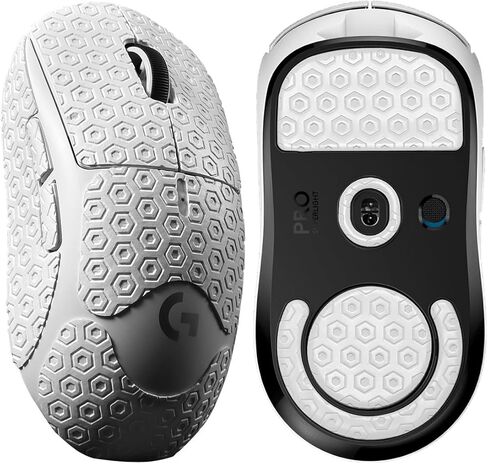 شريط ماوس 2 في 1 مقاوم للعرق + زلاجات ماوس لجلد الفأر Logitech G Pro X Superlight ملصق مضاد للانزلاق ومنزلق متين وأقدام فأرة ناعمة تتحرك بسرعة وطائرات شراعية سوداء in Saudi Arabia