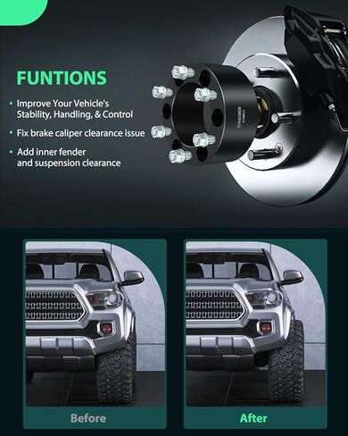 SCITOO 4X 6 Lug Wheel Spacers Adapters 6x5.5 to 6x5.5 14x1.5 108mm 3" Compatible with for K1500 Suburban 1989-2000 for K2500 2010 for Savana 1500 in Saudi Arabia