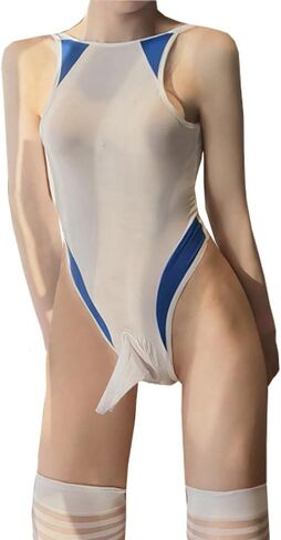 Japanese Style One-Piece Bodysuit Pouch Thong Sexy Teddy Jumpsuit Babydoll High-Leg Lingerie for Women Men in Kuwait