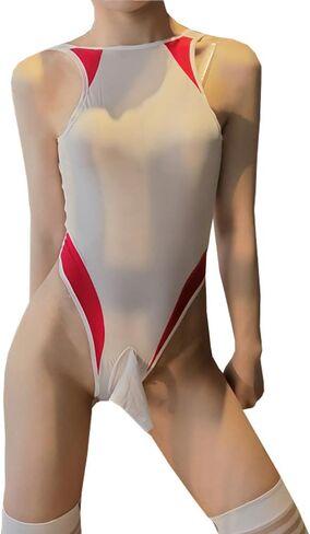 Japanese Style One-Piece Bodysuit Pouch Thong Sexy Teddy Jumpsuit Babydoll High-Leg Lingerie for Women Men in Kuwait