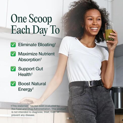 Gut & Superfood Blend, Greens Powder with Prebiotics, Probiotics, Fiber & Natural Caffeine, Gluten Free, Sugar Free, Dairy Free, Vegan, Non GMO Greens Superfood Powder, 30 Srvgs in Saudi Arabia