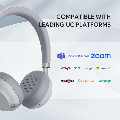 Yealink BH72 Lite UC Bluetooth Headset with Mic for Work, Wireless Headsets up to 35h Talking Battery Life, Retractable Mic-arm, Microsoft Teams Certified Headphone for PC and Mobile, USB-A (Gray) in Saudi Arabia