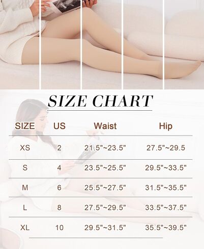 QooNoo Fleece Lined Tights Women Sheer High Waist Leggings Fake Translucent Thermal Pantyhose Opaque Warm(Stirrup Nude,Medium) in Saudi Arabia