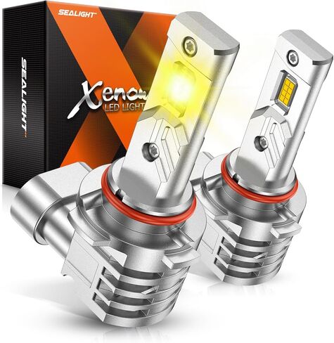 SEALIGHT H10 9140 9145 LED Fog Light Bulbs Yellow, 16000LM 9140 H10 LED Fog Lights, 1000% Super Brightness Fog Lights LED, 3000K Amber Fog Light Bulbs, Non-polarity, Pack of 2 in Saudi Arabia