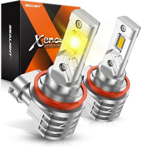 SEALIGHT H10 9140 9145 LED Fog Light Bulbs Yellow, 16000LM 9140 H10 LED Fog Lights, 1000% Super Brightness Fog Lights LED, 3000K Amber Fog Light Bulbs, Non-polarity, Pack of 2 in Saudi Arabia