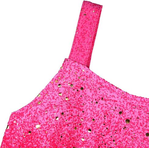 Girls Sparkly 2 Pieces Outfit Kids Crop Top and Skirt Set Music Party Costume Birthday Gift in Kuwait