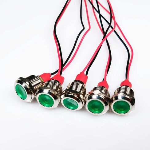 Tri-Color(Green&Red&Yellow) 12mm(1/2 inch) Energy Saving Indicator Light, 12mm 3 Color LED Light 12V/24V/ 20mA Panel Mount Light for Car Truck Boat Auto Part(Pack of 3) in Kuwait