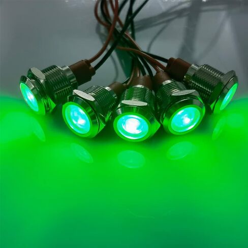 Tri-Color(Green&Red&Yellow) 12mm(1/2 inch) Energy Saving Indicator Light, 12mm 3 Color LED Light 12V/24V/ 20mA Panel Mount Light for Car Truck Boat Auto Part(Pack of 3) in Kuwait