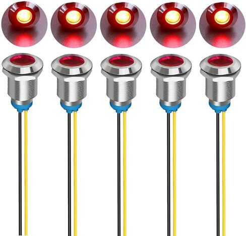 Tri-Color(Green&Red&Yellow) 12mm(1/2 inch) Energy Saving Indicator Light, 12mm 3 Color LED Light 12V/24V/ 20mA Panel Mount Light for Car Truck Boat Auto Part(Pack of 3) in Kuwait