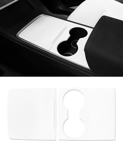 Center Console Cover, ABS Center Console Wrap Center Control Panel Compatible with Tesla Model 3 (2017-2023), Model y (2019-2025) (Matte Black) in Kuwait