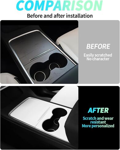 Center Console Cover, ABS Center Console Wrap Center Control Panel Compatible with Tesla Model 3 (2017-2023), Model y (2019-2025) (Matte Black) in Kuwait