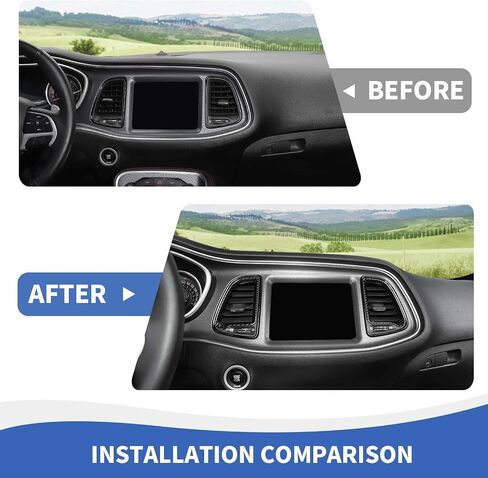 Air Conditioning Outlet Vent Trim, 4PCS Center Console Dash AC Vent Cover Compatible with Dodge Challenger 2015-2024, Red Carbon Fiber in Kuwait