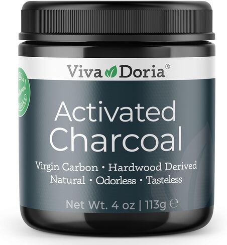 Viva Doria Activated Charcoal 520 mg, 120 Vegetable Capsules Highly Absorbent Helps Alleviate Gas & Bloating Supports Natural detoxification in Kuwait