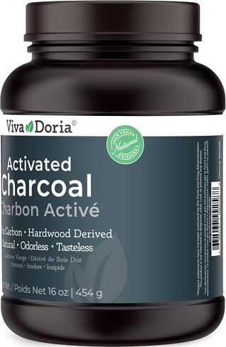 Viva Doria Activated Charcoal 520 mg, 120 Vegetable Capsules Highly Absorbent Helps Alleviate Gas & Bloating Supports Natural detoxification in Kuwait