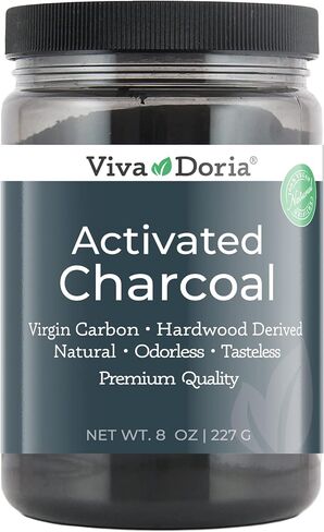 Viva Doria Activated Charcoal 520 mg, 120 Vegetable Capsules Highly Absorbent Helps Alleviate Gas & Bloating Supports Natural detoxification in Kuwait