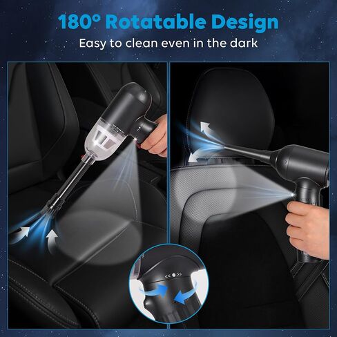 TOBTOS منفاخ هواء مضغوط، 120000RMP 3 منفاخ هواء قابل للتعديل مع ضوء LED، منفضة هواء كهربائية قابلة لإعادة الشحن للكمبيوتر والسيارة in Saudi Arabia