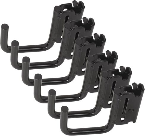 MOTO4U E-Track Steel J-Hooks، E Track X Track Steel متين وشديد التحمل E Track J هوك للمقطورة المغلقة، شاحنة البضائع، مقطورة نصف شاحنات، ورشة عمل ومرآب (6 عبوات) أسود in Kuwait