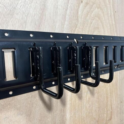 MOTO4U E-Track Steel J-Hooks، E Track X Track Steel متين وشديد التحمل E Track J هوك للمقطورة المغلقة، شاحنة البضائع، مقطورة نصف شاحنات، ورشة عمل ومرآب (6 عبوات) أسود in Kuwait