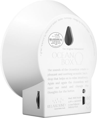 RELAXOUND Original Oceanbox Oak - Modern Nature Sounds Box - Relaxing Ocean Sounds - Motion Sensor with Sound - Relaxing Tool in Kuwait