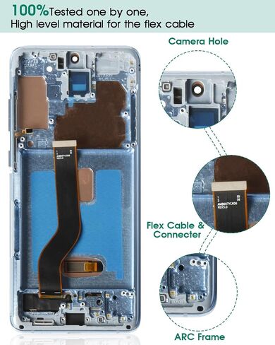 شاشة OLED بديلة لهاتف Samsung Galaxy S20 Plus 5g LCD لمجموعات إصلاح محول الأرقام Samsung G986 لأجزاء تجميع شاشة اللمس Samsung S20+/S20+ 5g مع إطار G985 (مع بصمة الإصبع) in Saudi Arabia