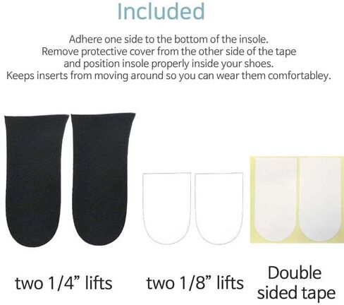 12mm(1/2 Inch) Limb Leg Length Discrepancies LLD Heel Inserts Insoles (2 Medium Lefts) Black in Kuwait