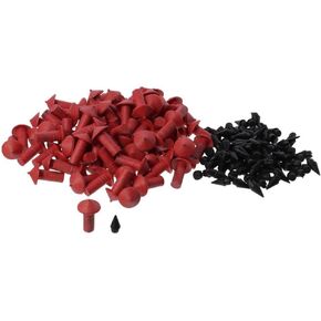 BYOBYO 180pcs Mushroom Shaped Tire Repair Insert Plugs Kits, Red Black Universal Rubber Replacement Sockets Tool for Motorcycle Tires