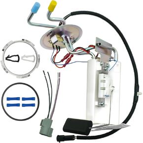 SP2005H Electric Fuel Pump Assembly for 1992-1997 Ford F-150 F-250 F-350 F Super Duty, L6 4.9L V8 5.0L 5.8L 7.5L, Midship 17-Gallon Steel Tank with Hanger & Sending Unit Replacement