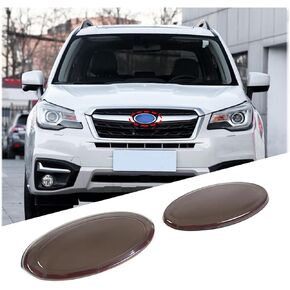Front and Rear Emblem Cover Compatible with Subaru Forester 2013-2018 Front Grille Rear Tailgate Emblem Cover Oval Smoked Logo Cover