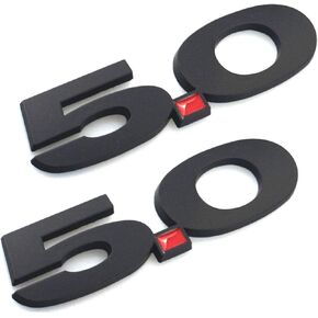 2pcs 5.0 Emblems, 3D Fender Badge Decal Stickers Replacement for 2011-2017 Mustang GT (Matte Black)