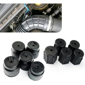 10 PCS Car A/C Valve Core Caps, R134a A/C High & Low Pressure Port Caps, R134a A/C Repair System Charging Port Caps, Leakproof Car A/C System Seal Caps, Universal A/C Service Repair Accessories