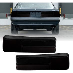 USR DEPO 87-93 Tail Lights - All Smoked Lens Rear Tail Lamps Set with Housing (Left + Right) Compatible with 1987-1993 Ford Mustang All Models Including GT