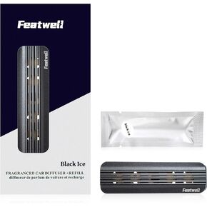 Car Air Freshener Diffuser with Refills, Fragrance Diffuser for Car, Automotive Fragrance Diffuser Vent Clips, Black ice