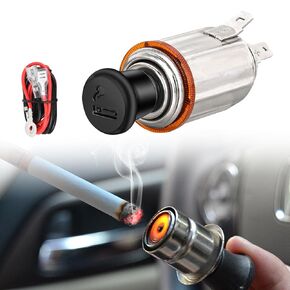 Nilight 8 Gang Rocker Switch Panel Waterproof Aluminum Marine Panel with PD Type C & USB Charger Cigarette Lighter Socket Voltmeter Inline Fuse 12V 24V ON Off Pre-Wired Switch Panel for Car Truck Boat