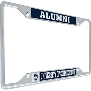 Desert Cactus University of Connecticut License Plate Frame Huskies UConn Metal Car Tag Holder for Front or Back of Car Officially Licensed (Alumni)