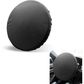 Car Steering Wheel Cover Sun Shade, Thickened Soft Waterproof Light-Proof Sun-Proof Heat-Insulating Protective Cover, All-Inclusive Design Car Accessories Interior for Car Truck SUV (Black)