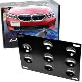 iJDMTOY No Drill Front Bumper Tow Hook License Plate Mounting Bracket Adapter Kit Compatible with 2019-up BMW G20 3 Series 330i 340i M340i