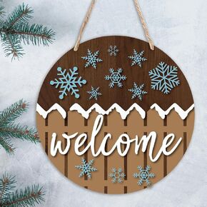 Winter Porch Welcome Sign (12x12 Inch), Winter Door Decorations, Winter Welcome Door Hanger, Front Door Christmas Decorations, Christmas Door Hanger, Winter Door Hanger -SDMP09