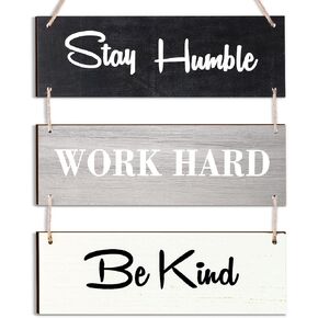 Inspirational Rustic Wall Decor Motivational Wall Plaques Office Wood Sign Control Yourself Alter Your Thinking Delete Negativity Decor Wooden Wall Hangings for Home Living Room(Black Work Style)