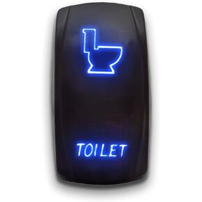 Toilet - Blue - STARK 5-PIN Laser Etched LED Rocker Switch Dual Light - 20A 12V ON/Off