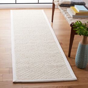 SAFAVIEH Natural Fiber Collection Runner Rug - 12' Runner, Ivory, Farmhouse Design, Ideal for High Traffic Areas in Hallway, Bathroom & Kitchen (NF483A-2120)