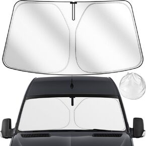 Mercedes Benz Sprinter Windshield Sun Shade for 2007-2024 [4 Layers Nano Coating] Custom Fit Foldable Front Window Sunshade Sun Visor Protector, Block UV Rays Keep Your Car Cooler