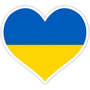 Ukraine Flag Heart Vinyl Sticker Auto Car Truck Wall Laptop | Sticker | 5.5" Wide
