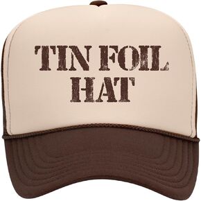 Tin Foil Hat Trucker Hat | Meme Funny Conspiracy Theory Aliens UFO Aluminum | Premium Mesh Foam Snapback Hat for Men & Women