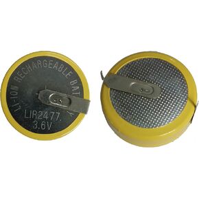 New 2 x Rechargeable LIR2477 LIR 2477 3.6V Cell with Tab