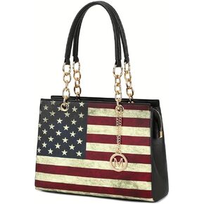 American Flag USA Stars and Stripes Patriotic Purses and Handbags for Women Leather Crossbody Bags Women's Tote Shoulder Bag