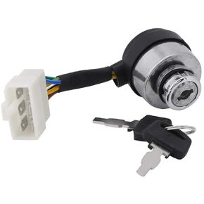 Ignition Key Switch 6 Wire Ignition Lock Cylinder Start Key Switch with 2 Key for 2.5 to 6.5KW 188F Starter Gas Generator